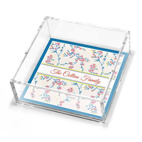Cherry Blossoms Petite Lucite Trinket Tray